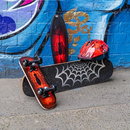 Spiderman Kids Beginners Skateboard | Officially Licensed Graphics Durable 7-Ply Deck Smooth PVC Wheels | Offering Enhanced Stability Balance and Coordination Development | Age 5+