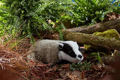 Living Nature Badger Soft Toy – Realistic Fluffy Animal Plush Teddy, Cuddly Stuffed Animal Gift for Kids & Babies, 27 cm
