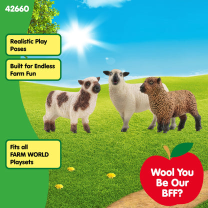 SCHLEICH 42660 FARM WORLD Sheep Friends Figurine for ages 3+, Black