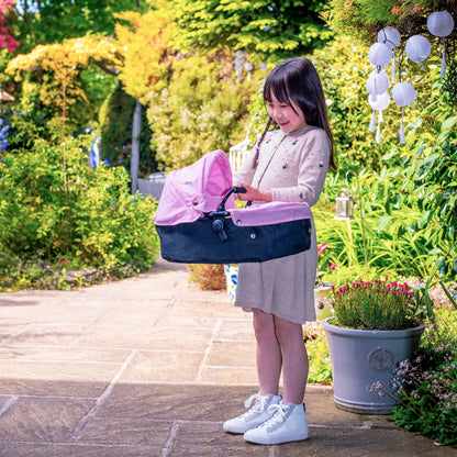 Joie Junior Evalite Twin Pushchair | Pink & Black Double Pushchair | Double Dolls Pram with Adjustable Height Handle And Multiple Seat Options | Suitable For Ages 3+