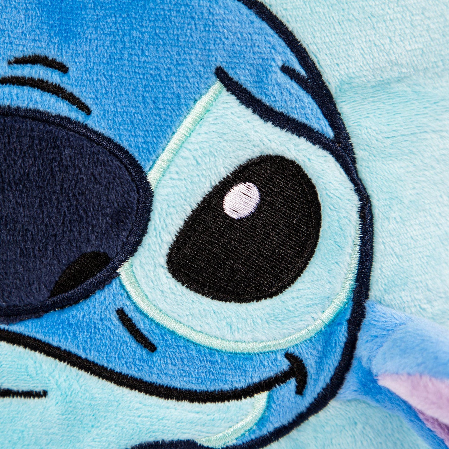 Soft Disney Lilo & Stitch plush snuggle pillow by Jay Franco, featuring a 3D bed cushion design for cozy comfort.