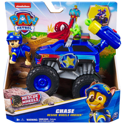 Paw Patrol: Rescue Wheels Chase’s Cruiser, Toy Truck with Projectile Launcher and Collectible Action Figure, Kids’ Toys for Boys & Girls Ages 3 and up