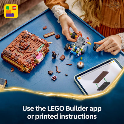 LEGO Harry Potter Chomping Monster Book of Monsters toy with pull-back motor and Neville Longbottom minifigure.