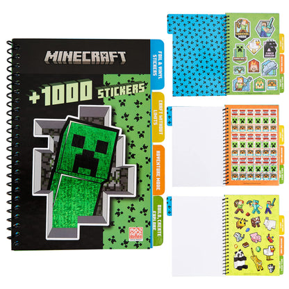 Minecraft Sticker Book for Kids - 28 Sheets, Over 1000 Stickers, Creeper Collector for Scrapbooking, Creative Activity Set, Gamer Gifts for Boys
