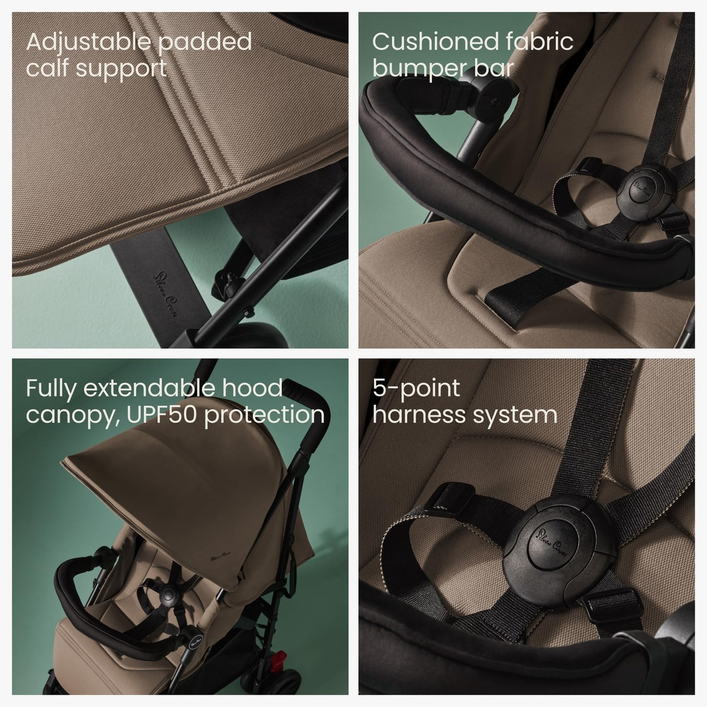 Silver Cross - Pop 2 Pushchair - Foldable Travel Stroller - Buggy - Adjustable/Lie Flat Seat - Newborn to 4 Years - Cobble