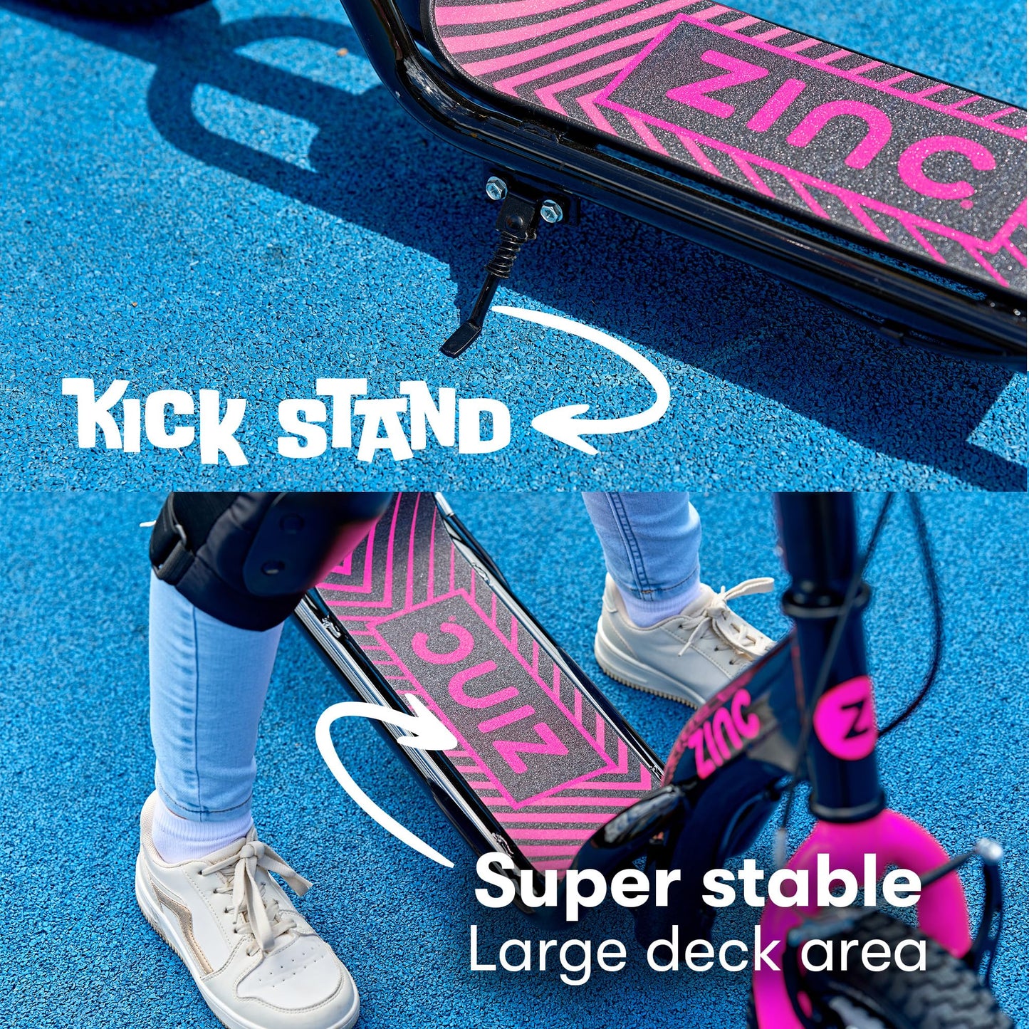 Zinc Radikal BMX Scooter for Kids Ages 6+ – 12 Inch Big Wheel Stunt Scooters with 360 Degree Handlebar Spin, Front & Rear Brakes, Steel Frame, Off-Road Tyres, Pink