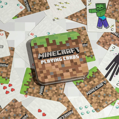 Minecraft Playing Cards with Embossed Storage Tin Officially Licensed Standard Deck with Featured Characters, Minecraft Toys and Gifts for Boys Gamers | Paladone