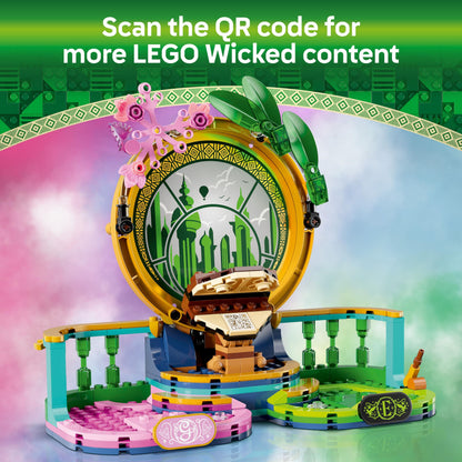 LEGO Wicked Elphaba & Glinda Figures - Play and Display Toy with Accessories incl. a Broom, Crown & Purse plus a Window Scene - Gift for 10+ Year Old Girls & Movie Fans - 75682