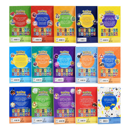 Pokemon Super 15 Book Collection by Orchard featuring colorful covers and various beloved Pokemon characters.