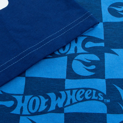 Hot Wheels Pyjamas | Boys Race Cars Pyjamas | Long Sleeve Boys PJs | Blue | 7-8 Years