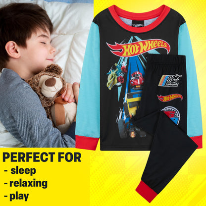 Get Trend Hot Wheels Pyjamas Set for Kids 2-7 Years, Long PJs for Toddlers, Winter Loungewear Nightwear, Gamer Gifts for Boys (2-3 Years, Multi Hot Wheels)