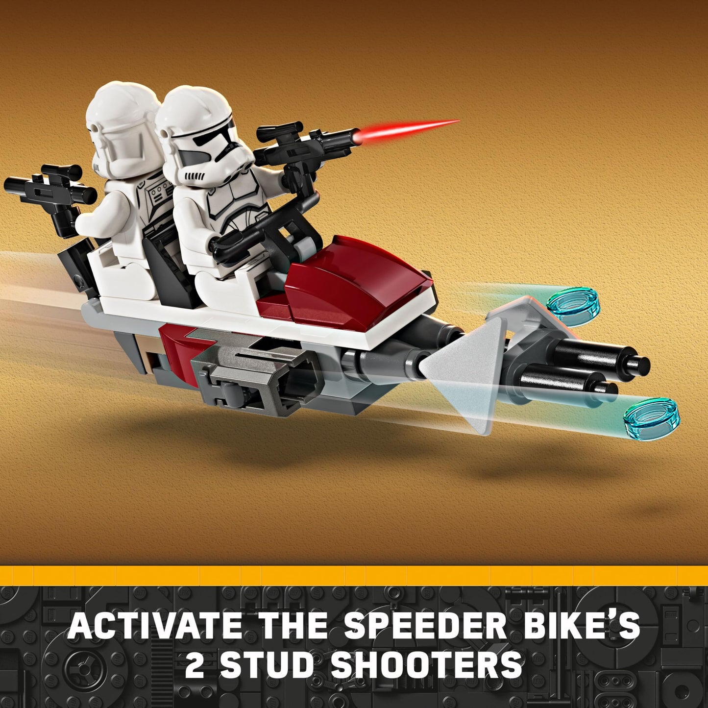 LEGO Star Wars Clone Trooper and Battle Droid Battle Pack with minifigures, droids, and a speeder bike.