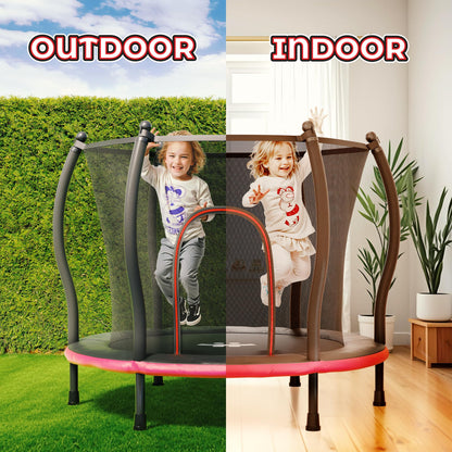 Happin 55” Toddler Trampoline, Indoor & Outdoor, Ages 1-6, 5FT Kids, Ultra Safe Rebounder Mini Trampoline for Kids with Safety Enclosure Net, for Toddler Boys & Girls