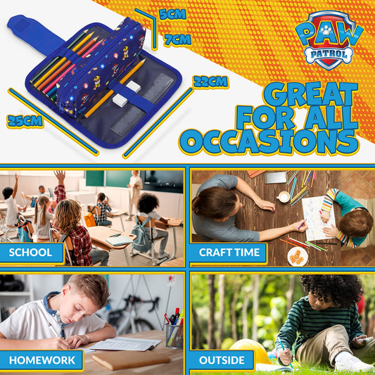 Paw Patrol Pencil Case with Stationery Included for Kids - Girls and Boys Stationery School Supplies - Gifts for Kids