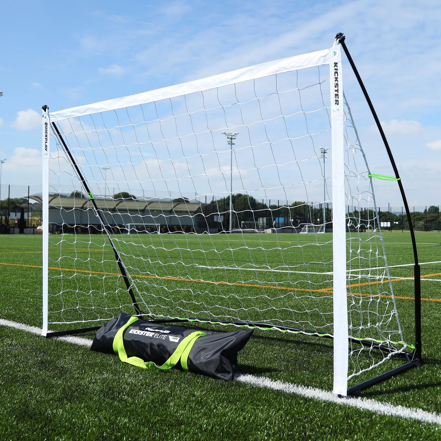 QUICKPLAY Kickster Elite Football Goal 6x4' – Ultra Portable Indoor & Outdoor Football Goals with Weighted Base [Single Goal]
