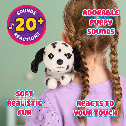 Little Live Pets My Really Real Puppy Minis- Pepper the Dalmatian| Interactive Puppy with 20+ Sounds & Reactions- Includes Basket for Display. Fun & Adorable Gift for Kids (11cm/4.3in tall)