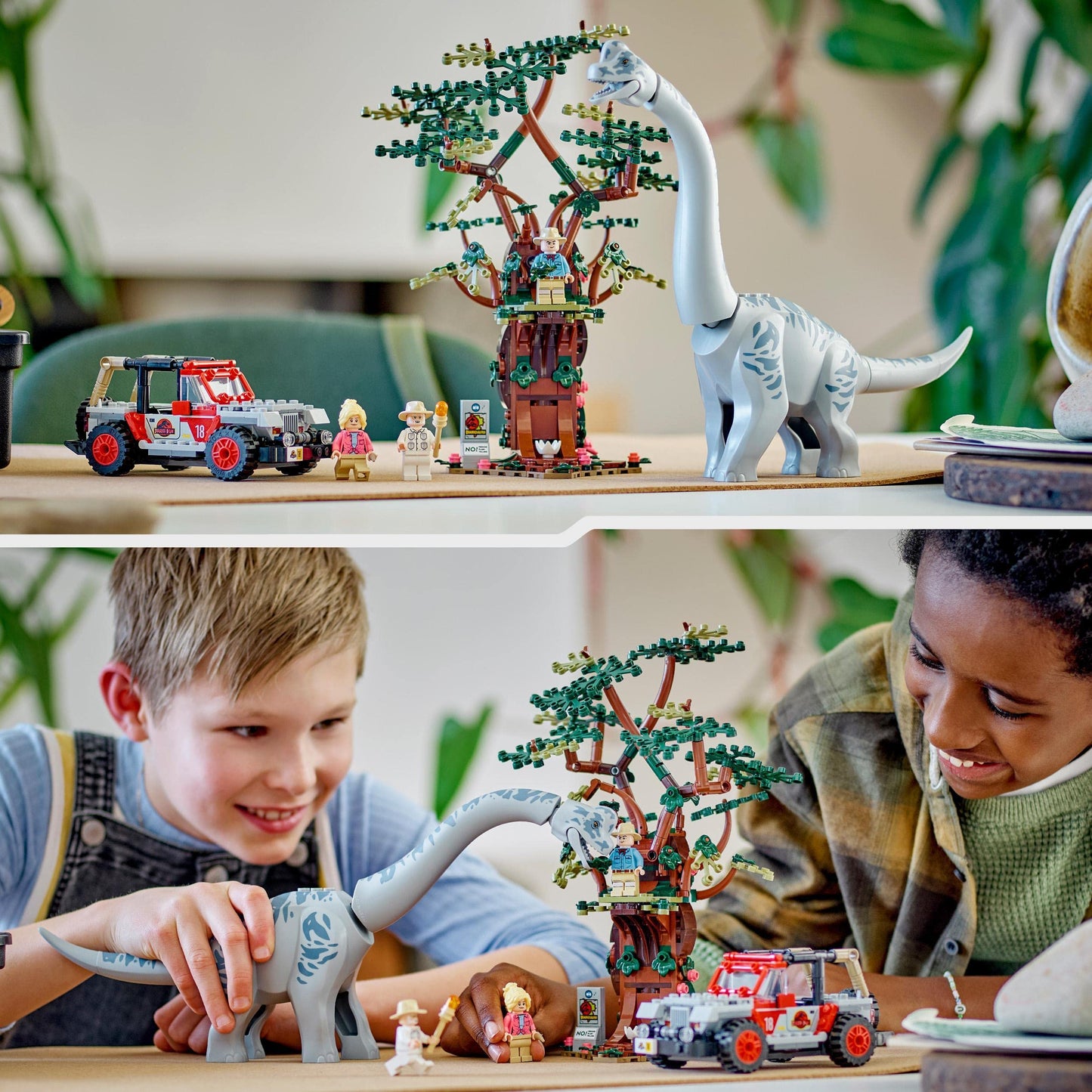 LEGO 76960 Jurassic Park Brachiosaurus Discovery Dinosaur Toy Set with Large Dino Figure, Tree and Buildable Jeep Wrangler Car, Gift for Boys, Girls, Kids, 30th Anniversary Collection