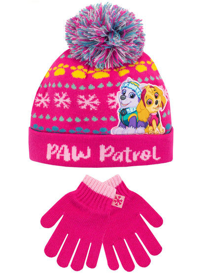 Paw Patrol Kids Winter Hat and Gloves Set Skye Everest Pink One Size