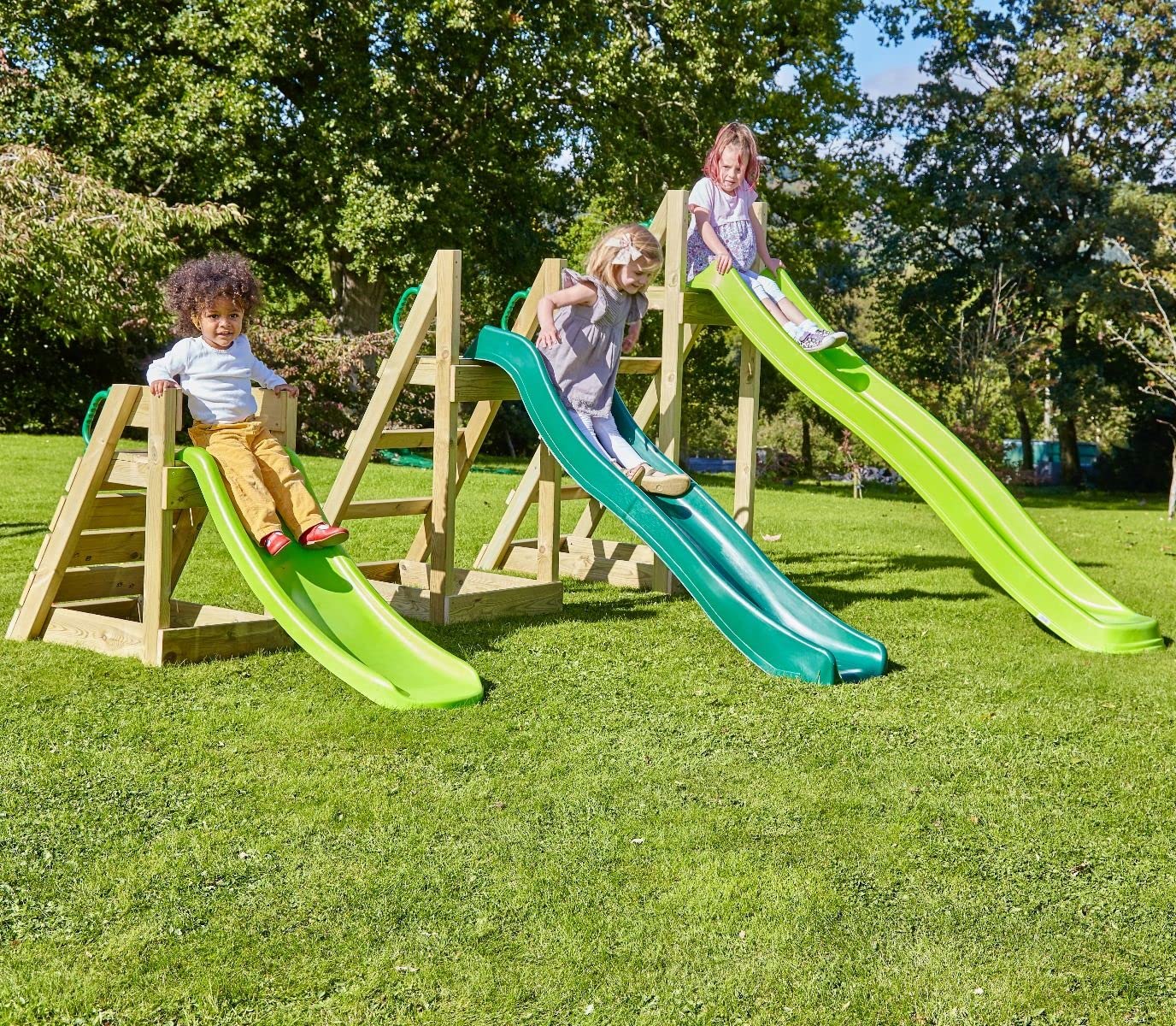 Rebo® Free Standing Garden Wave Slide with Wooden Platform - 4FT (120cm) Slide Purple | OutdoorToys | Pressure Treated Timber, Strong and Sturdy Construction