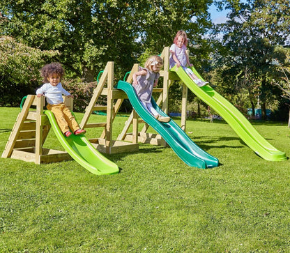 Rebo® Free Standing Garden Wave Slide with Wooden Platform - 4FT (120cm) Slide Purple | OutdoorToys | Pressure Treated Timber, Strong and Sturdy Construction