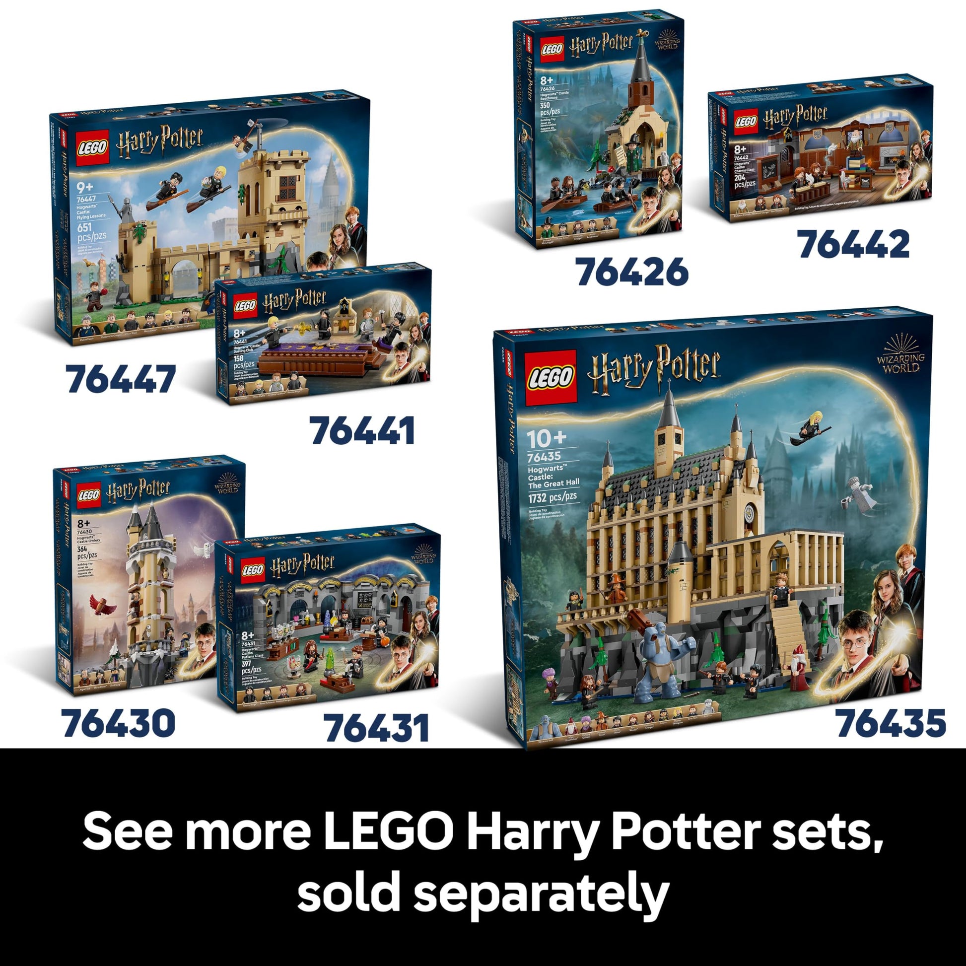 LEGO Harry Potter Diagon Alley set featuring microscale shops and 12 microfigures in detailed display model.