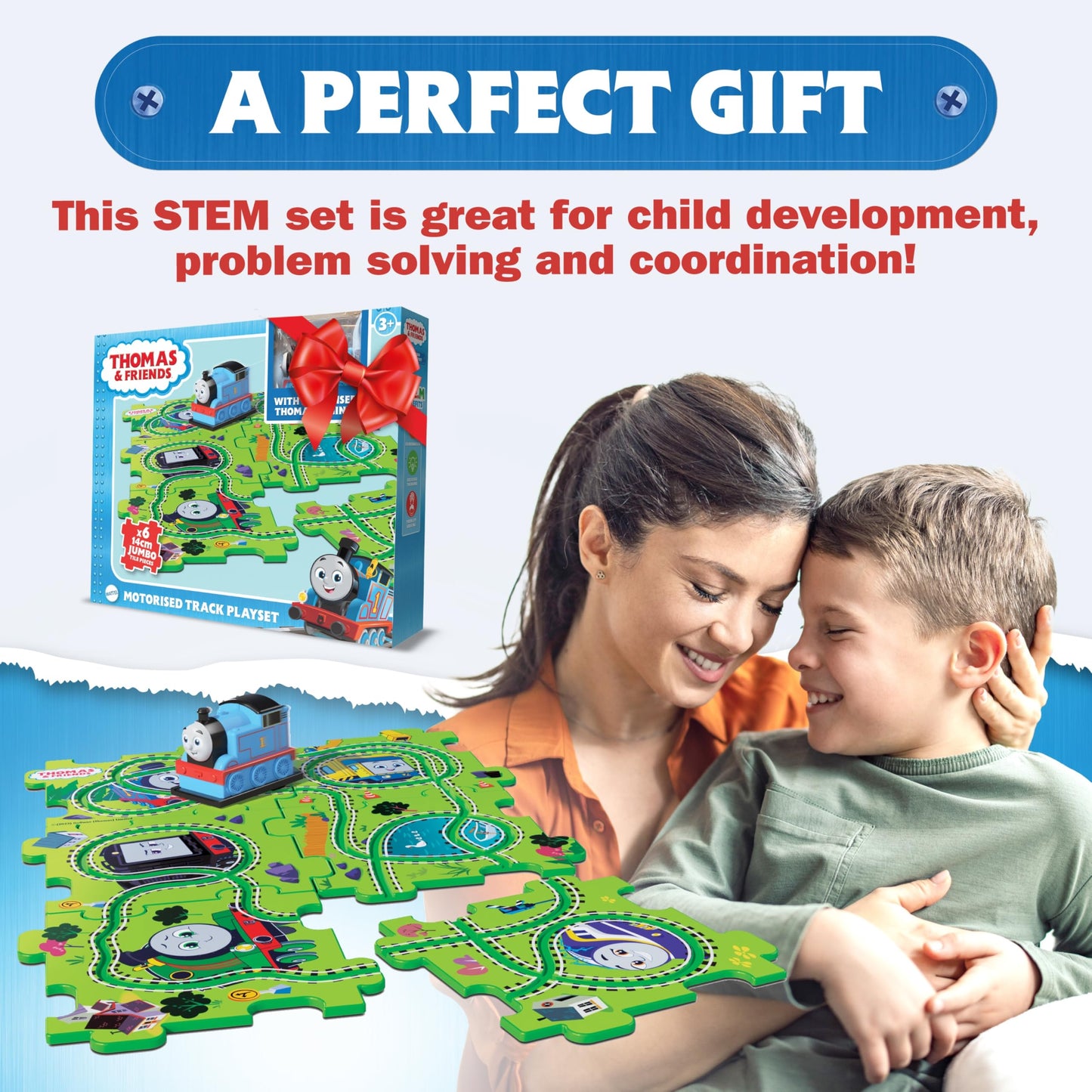 Thomas the Tank Engine Train Set for 3+ Year Old Boys with 50 Track Combinations - Motorised Track Playset with 6 Puzzle Pieces - Thomas & Friends Trains - Train Track Toys for Boys & STEM Learning