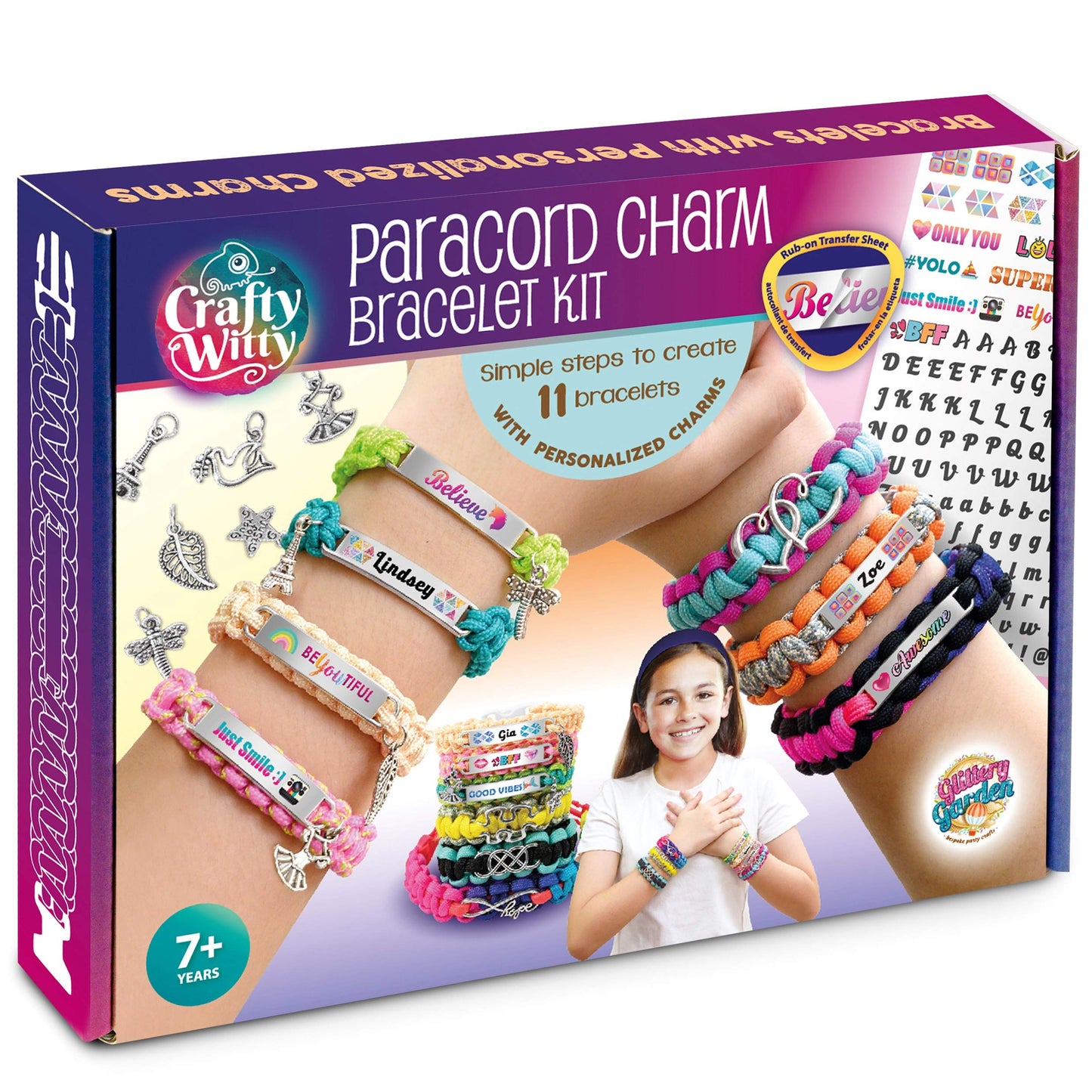 Paracord Bracelet Making Kit with Charms - Art & Craft Gift for KIDS Age 8 9 10 11 12 & Teens 13 14 Year Old. Make Your Own Friendship & Jewellery for Birthday, Travel Activity, Camp & Project