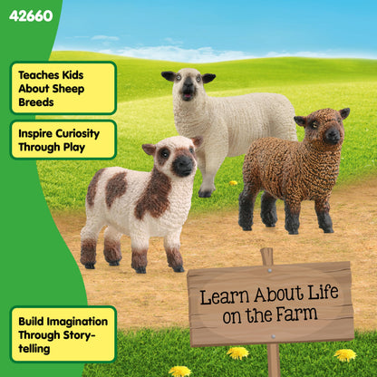 SCHLEICH 42660 FARM WORLD Sheep Friends Figurine for ages 3+, Black