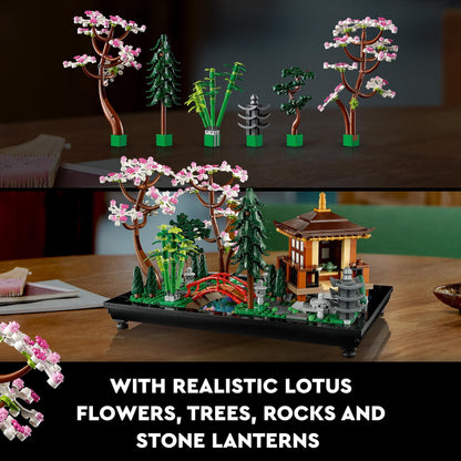 LEGO 10315 Icons Tranquil Garden, Botanical Zen Garden Kit for Adults with Lotus Flowers, Customisable Desk Decoration, Inspired by Japanese Traditions, Mindful Gardening Gift for Women, Men