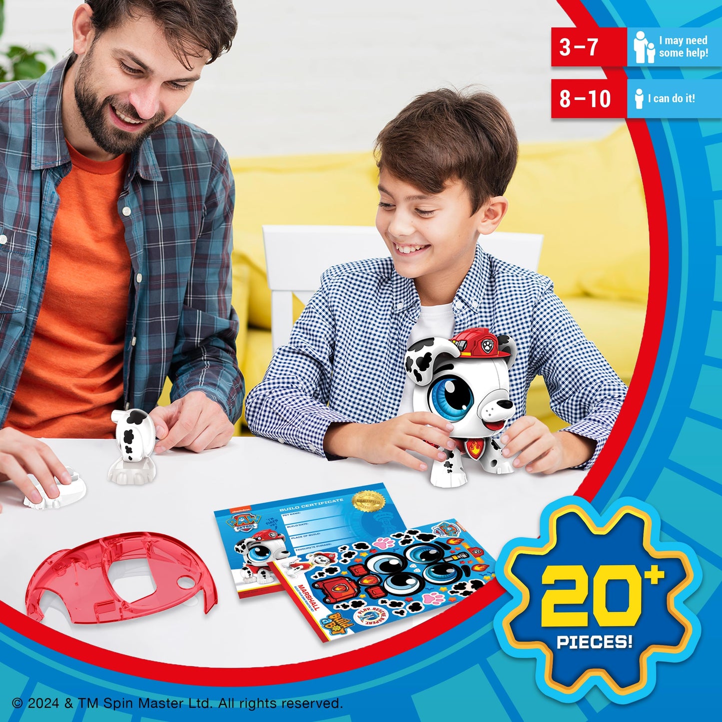 Build-a-Bot: Paw Patrol - Marshall | Build Your Own Interactive Paw Patrol Characters | Easy Click 'n' Create System | 20+ Piece STEM Robot Kit for Kids | For Ages 3+