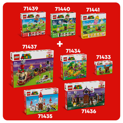 LEGO Super Mario Adventures set featuring LEGO Peach, Yellow Toad figure, colorful playset for kids and gamers, age 6+.
