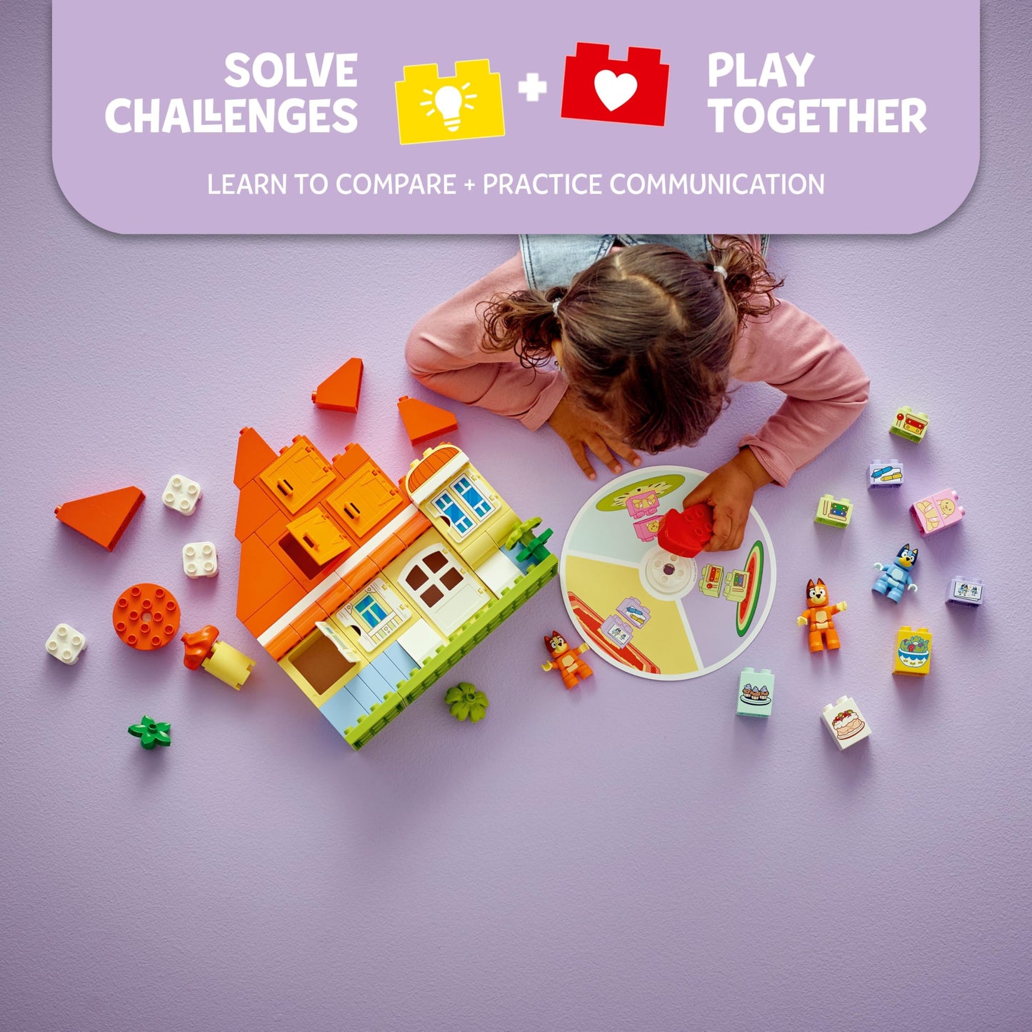 LEGO DUPLO Bluey: Bluey's Family House with Memory Game - Learning Toy for Toddlers - incl. 3 Figures, Opening Windows & a Board Game - Gift for 3+ Year Old Girls & Boys - 10459