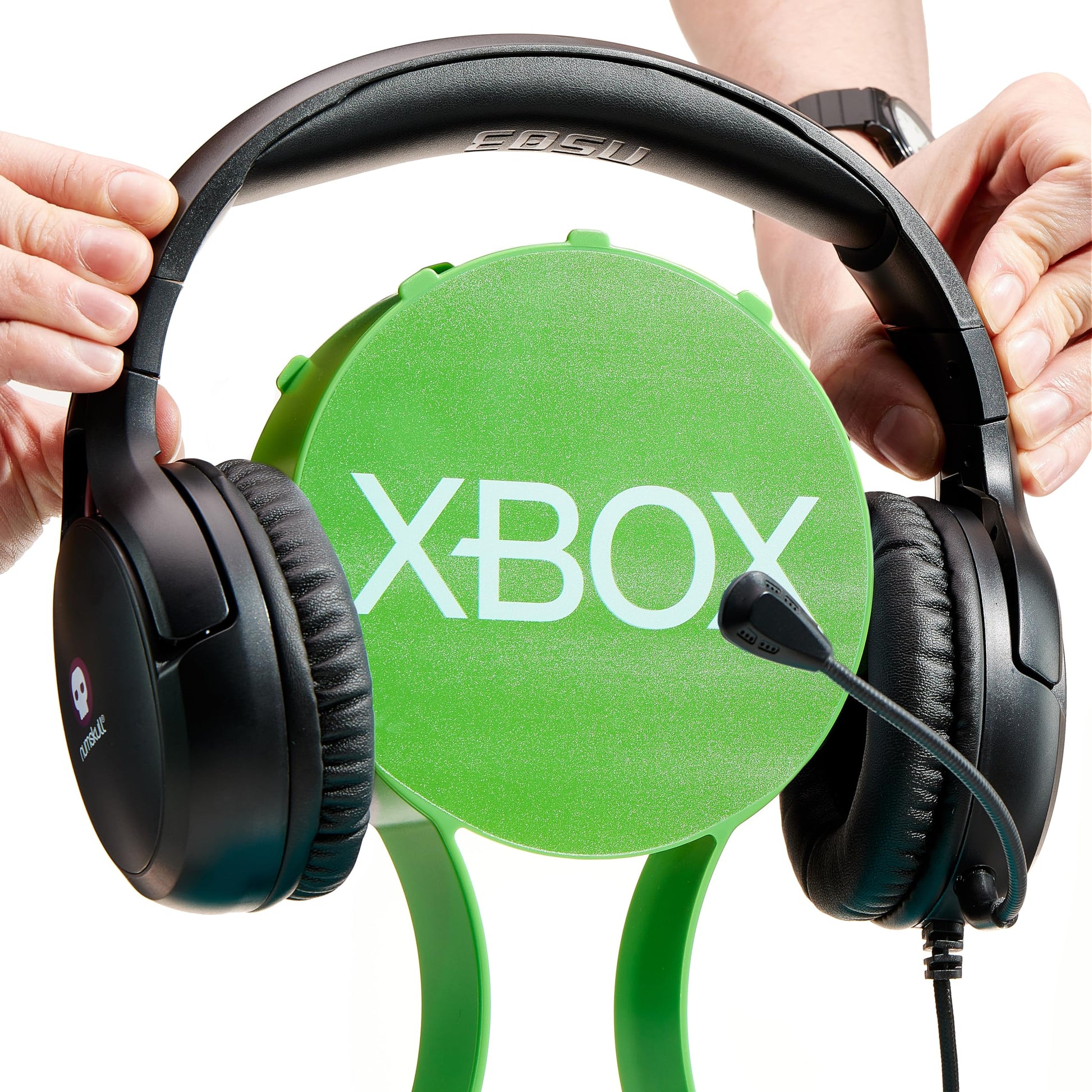 Numskull Xbox Series X gaming accessory locker with space for 10 games, 4 controllers, headset, and accessories.