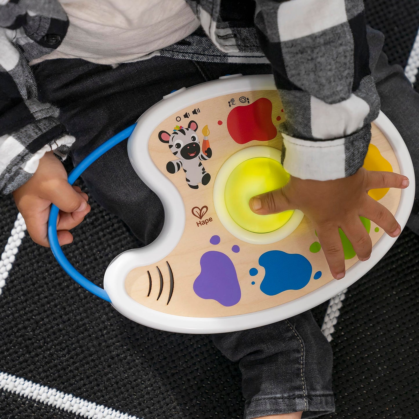 Baby Einstein Bright Starts Hape playful painter magic touch color palette light-up toy for babies 6+ months, multicolor with colorful buttons