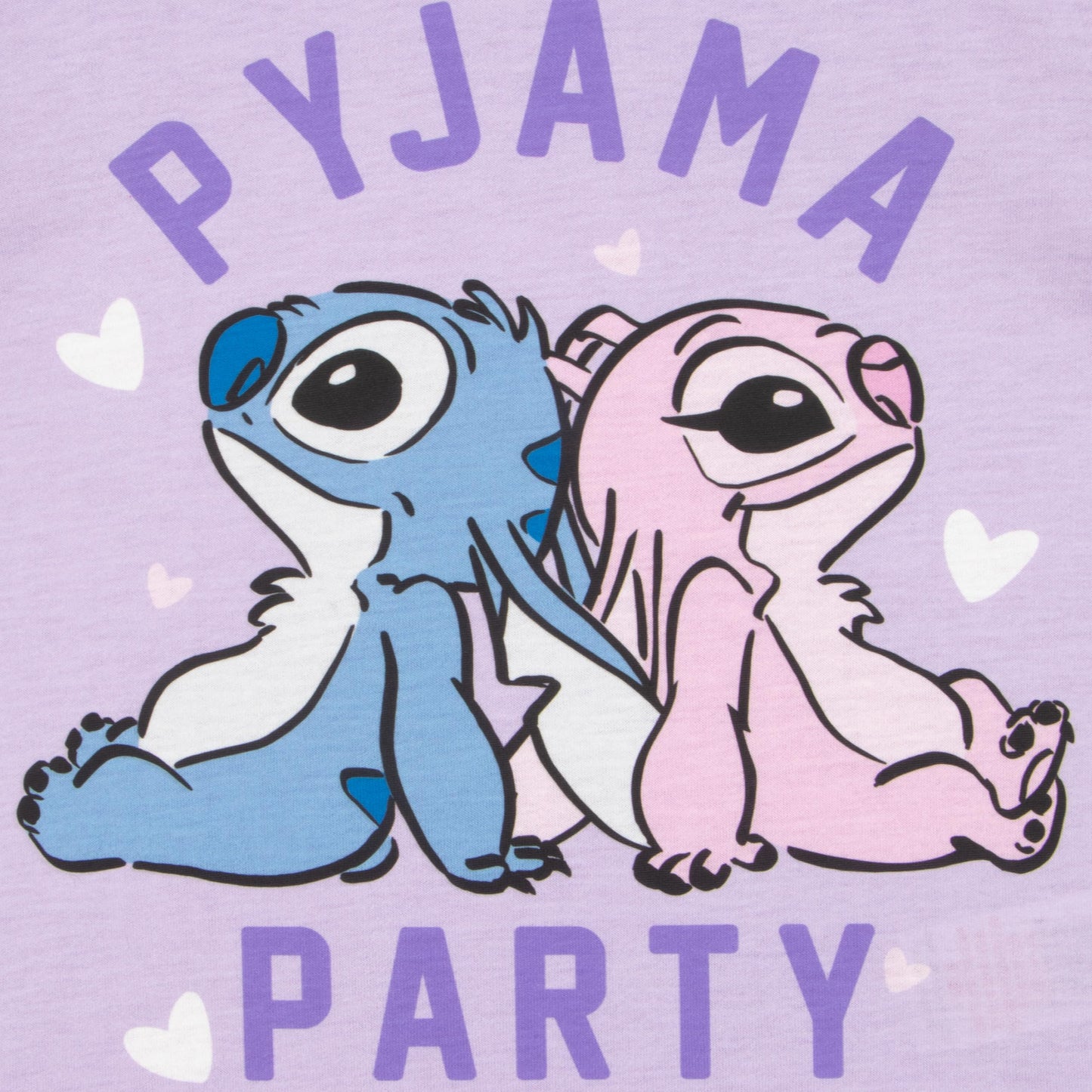 Disney Lilo and Stitch girls' purple pajamas featuring Stitch and Angel, matching mum and daughter PJs for ages 6-7 years.