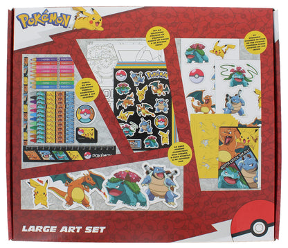 Pokemon large art set with colouring supplies and stationery for kids by Blueprint Collections, featuring vibrant designs.