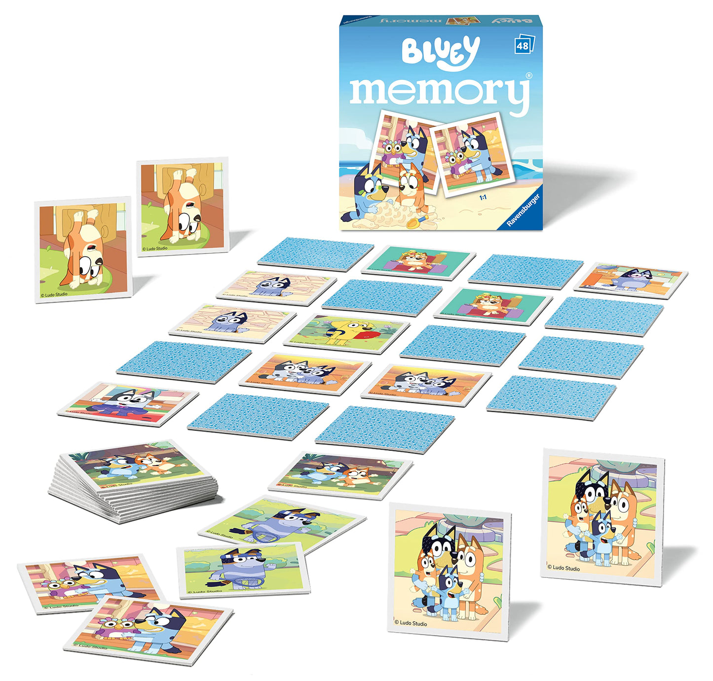 Ravensburger Bluey Mini Memory Game - Matching Picture Snap Pairs Game For Kids Age 3 Years and Up