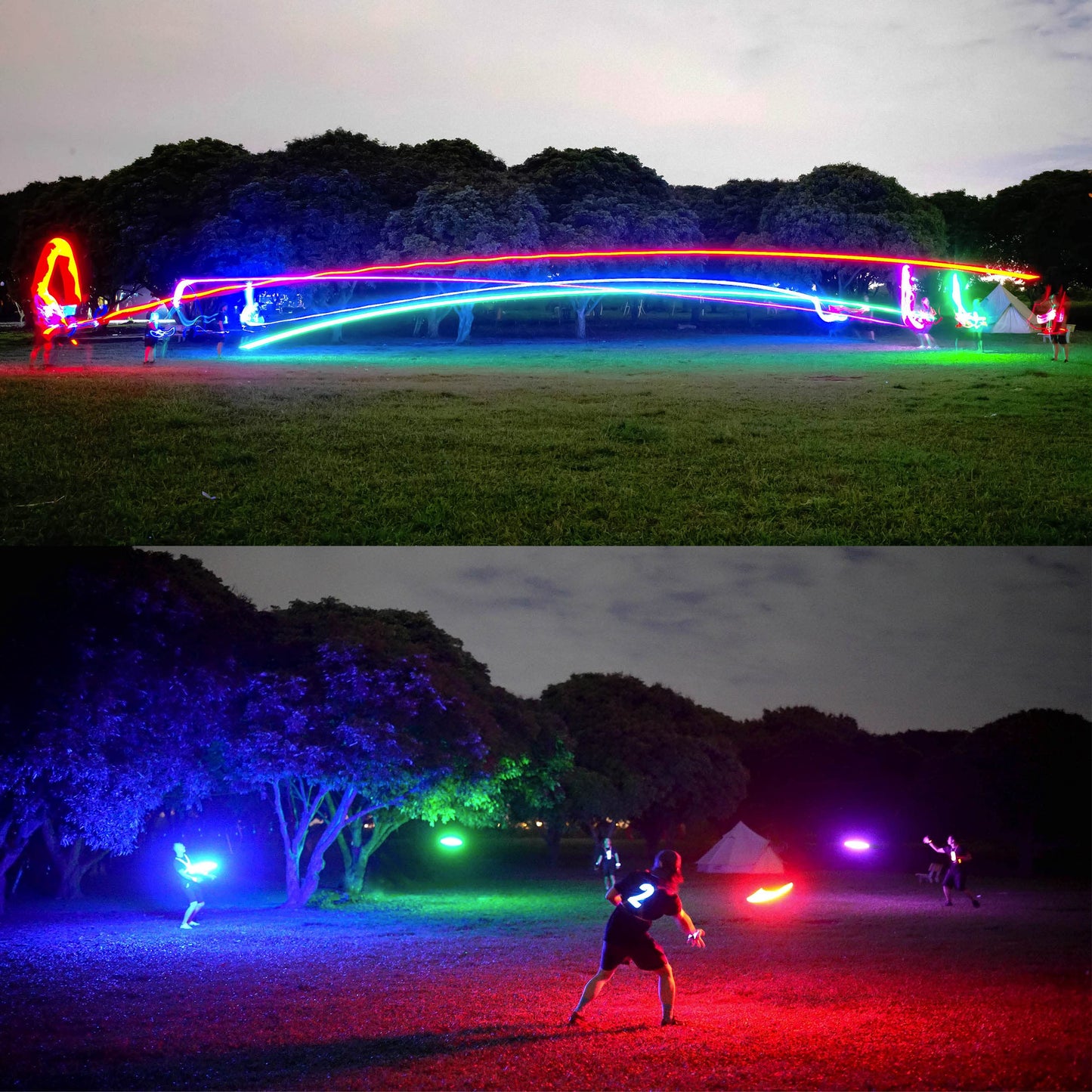 TOSY Flying Disc - 108 RGB Multicolor LEDs, Super Bright, Smart Modes, Christmas Stocking Stuffers Gift, Camping Toy for Kid/Teen/Adult, Auto Light Up, Rechargeable, Waterproof, 175g