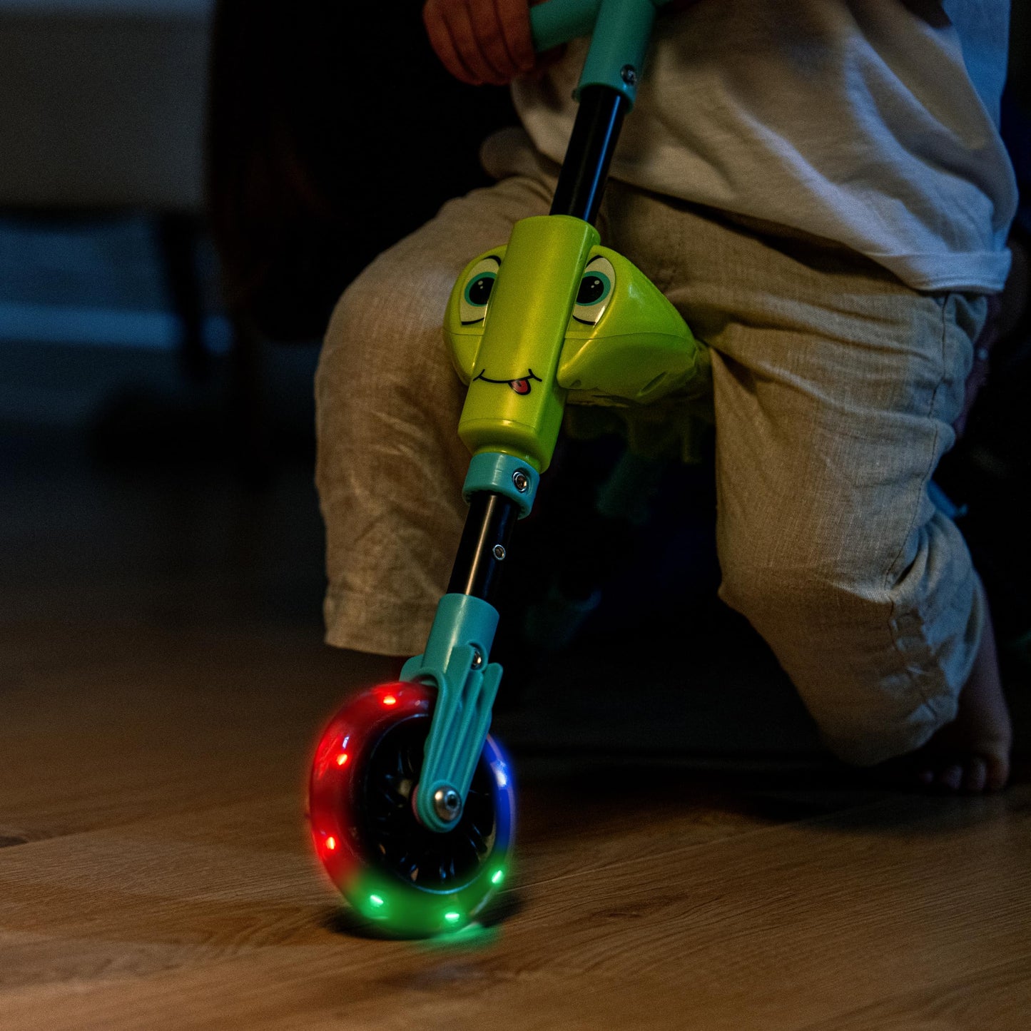 Scuttlebug 8615 Firefly Light Up Trike Ages 1-3 Push Bike 3-Wheel Foldable Ride-On Tricycle for 1+ Year Old Boys and Girls, Antennae Handlebar, Develop Your Toddler’s Balance and Motor Skills, Green