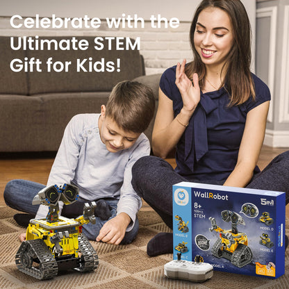 Sillbird STEM robot building toy set with remote control, showcasing 435 pieces and a creative design for kids aged 8-13.