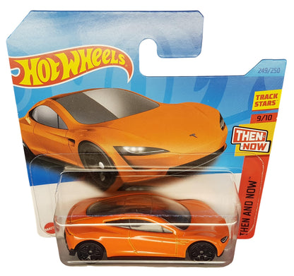 Hot Wheels - Tesla Roadster - Then and Now 9/10 - HKJ47 - Short Card - Orange - Track Stars - Mattel 2023