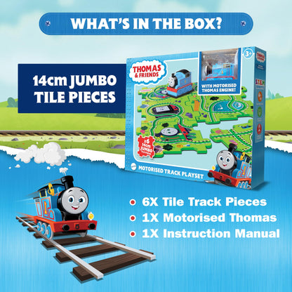 Thomas the Tank Engine Train Set for 3+ Year Old Boys with 50 Track Combinations - Motorised Track Playset with 6 Puzzle Pieces - Thomas & Friends Trains - Train Track Toys for Boys & STEM Learning