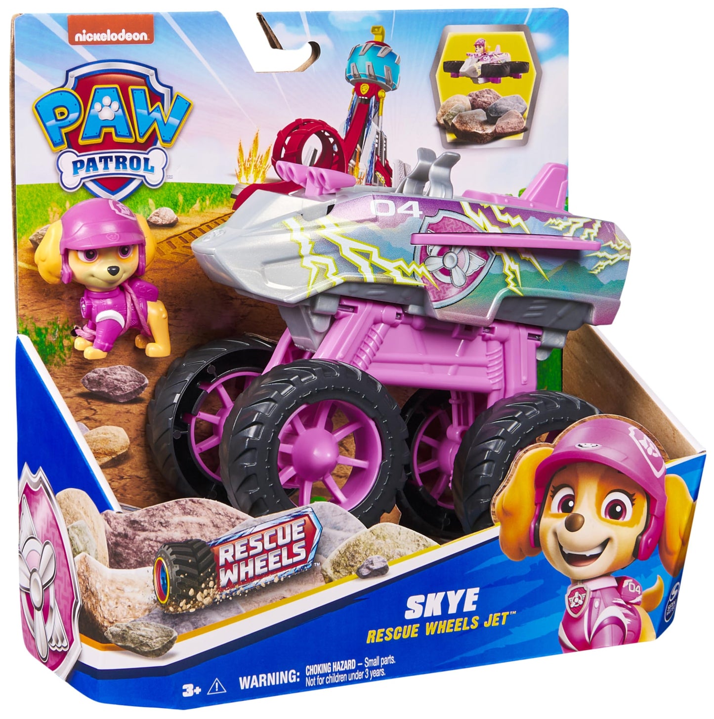 Paw Patrol: Rescue Wheels Skye’s Jet, Toy Truck with Transformation into Jet-Mode and Collectible Action Figure, Kids’ Toys for Boys & Girls Ages 3+