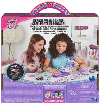 Cool MAKER KumiKreator bead and braider kit for girls features colorful beads and tools for making friendship necklaces and bracelets.