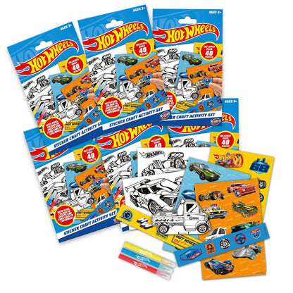 BLADEZ Hot Wheels Toyz craft activity set with mini card scene, coloring pens, and stickers for kids' creative fun.