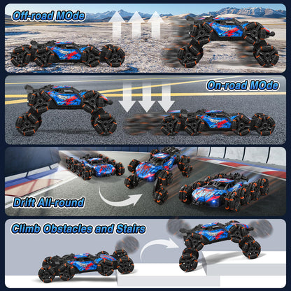 Sunrad Remote Control Cars,8WD Gesture Sensing RC Stunt Cars,2.4GHz RC Drift Car with LED Light,Music and Spray,RC Car Toys Gifts for Kids 3-12 Year Old Boys,Indoor Outdoor Toy Gifts for Kids