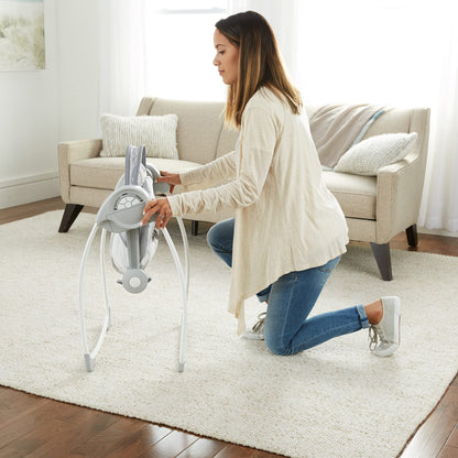 Ingenuity Comfort 2 Go Compact Portable 6-Speed Baby Swing with Music, Folds for Easy Travel - Cuddle Lamb, 0-9 Months