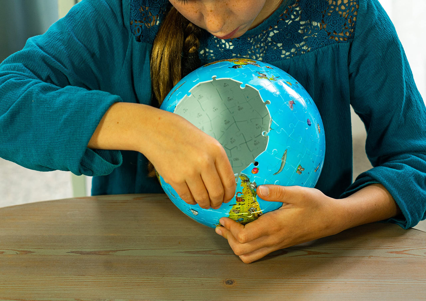 Ravensburger Children's World Globe 3D Jigsaw Puzzle for Kids age 6 Years Up - 180 Pieces - No Glue Required - Educational Gifts for Children