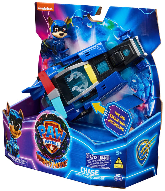 PAW Patrol: The Mighty Movie Toy Car with Chase Mighty Pups Action Figure, Lights and Sounds, Kids’ Toys for Boys and Girls 3+