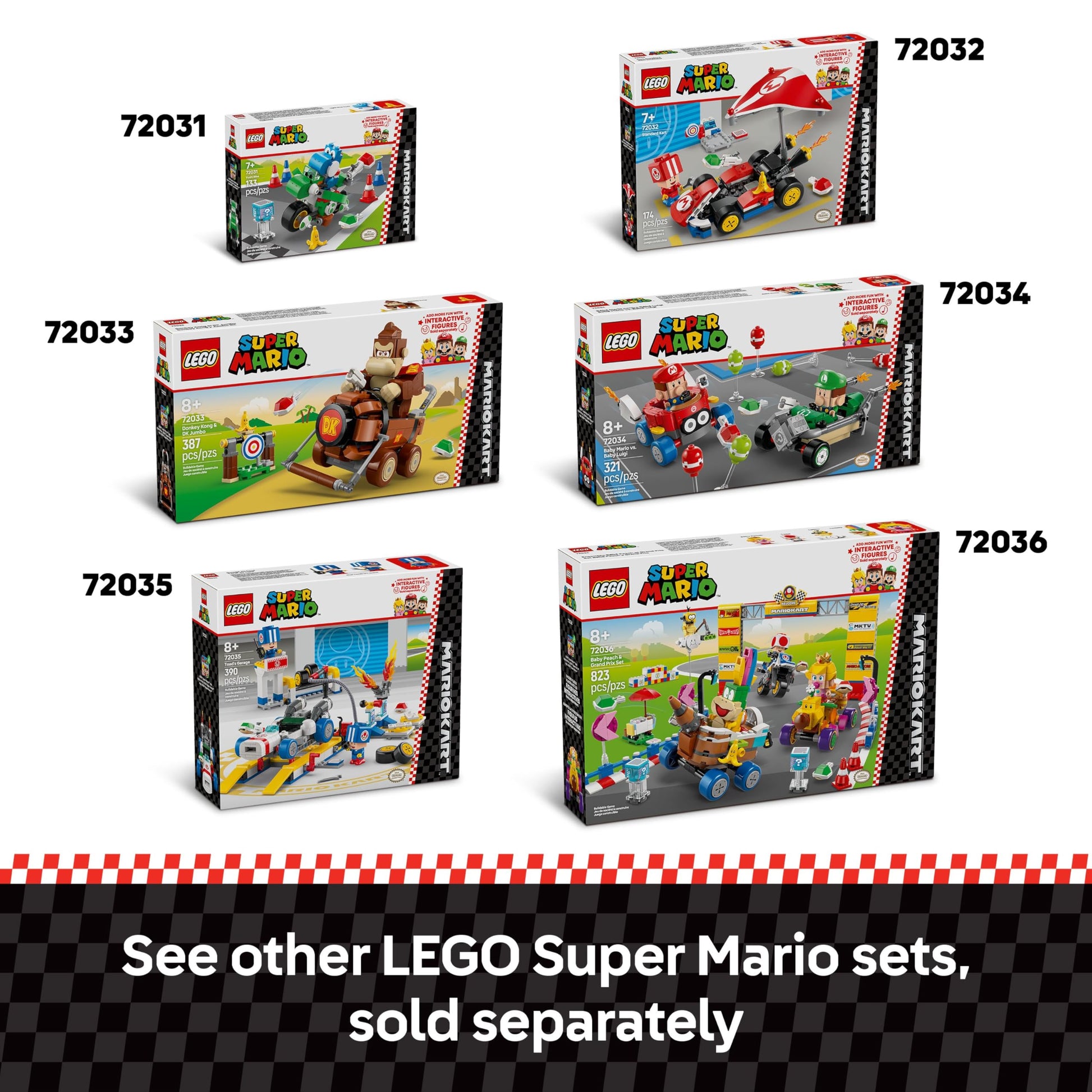 LEGO Super Mario Yoshi Bike Set with Mario and Yoshi figures, building toy for kids aged 7+ featuring colorful, detailed construction pieces.